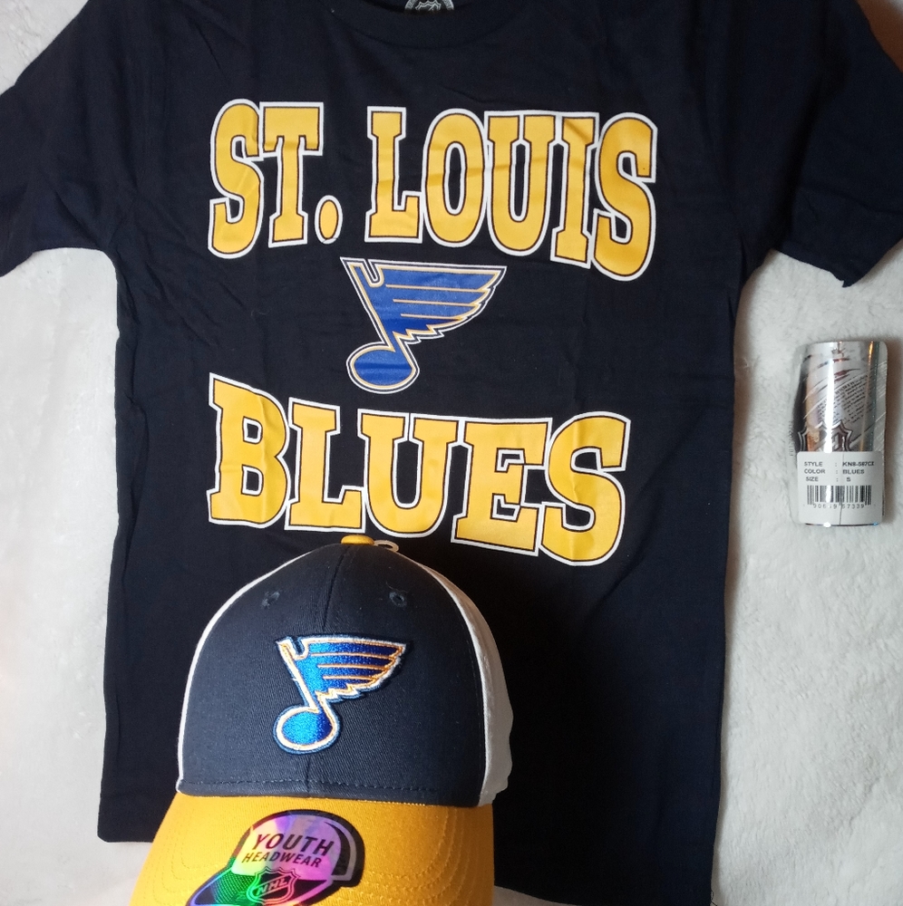 St Louis Blues Youth Cap n Tshirt combo sz....small